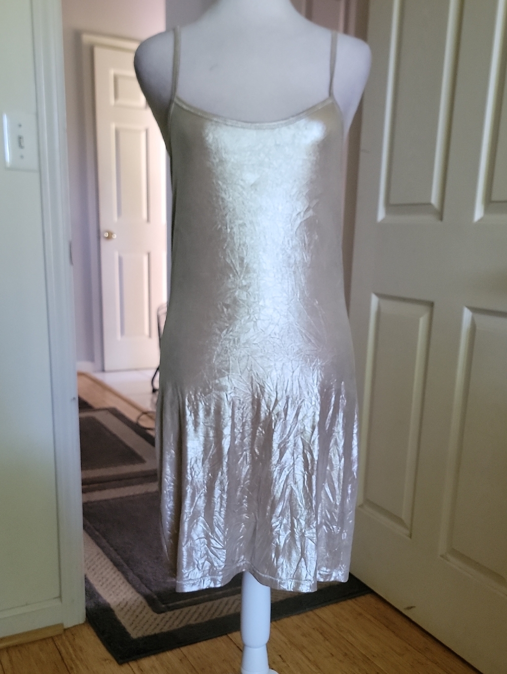 Jaquette Shimmery Champagne Slip Dress Small